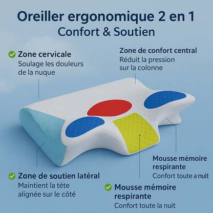 Oreiller cervical mémoire de forme