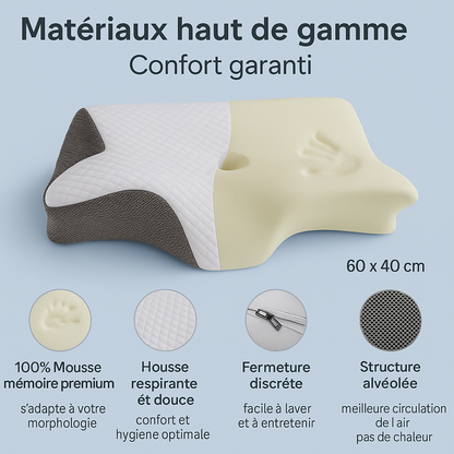 Oreiller cervical mémoire de forme