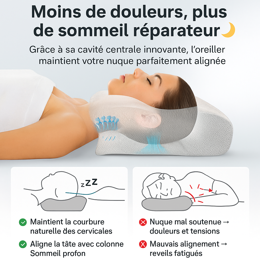 Oreiller cervical mémoire de forme